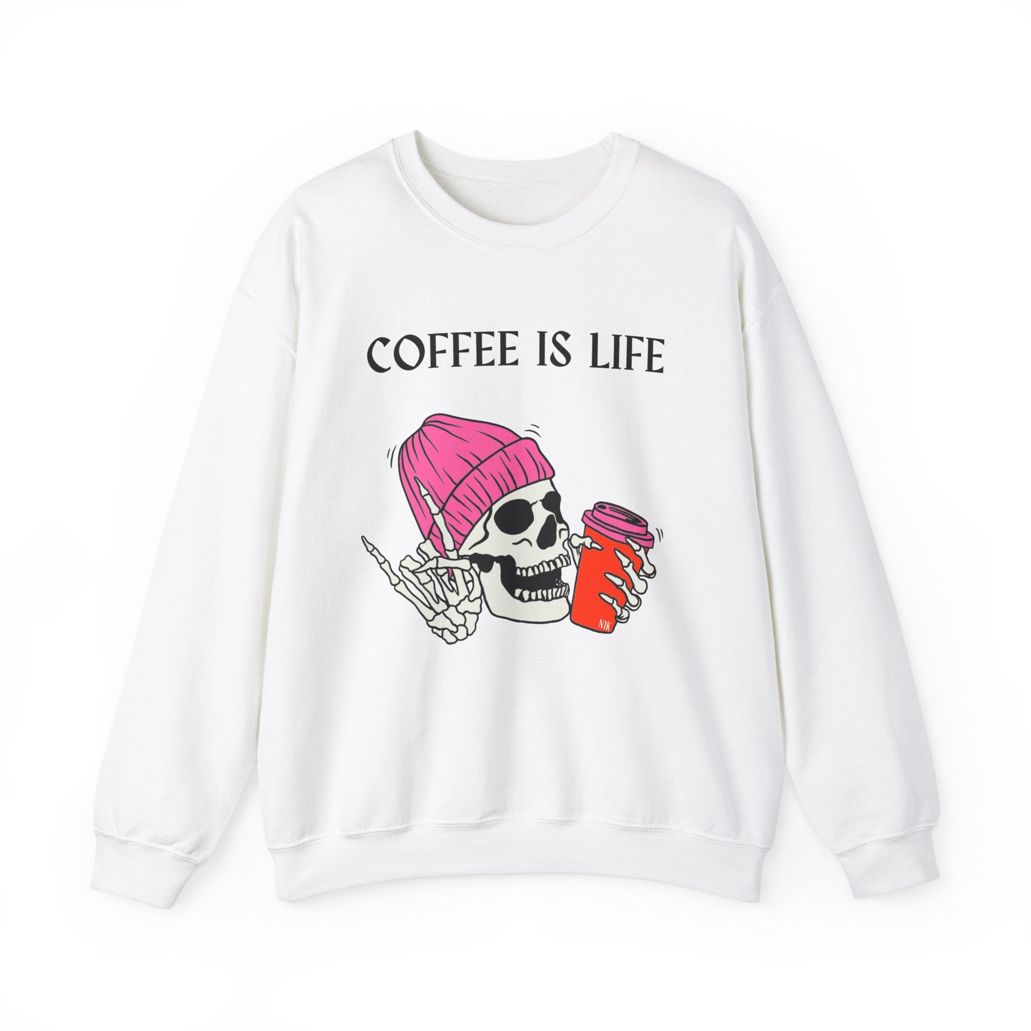 Skeleton Coffee Is Life Unisex Heavy Blend™ Crewneck Sweatshirt